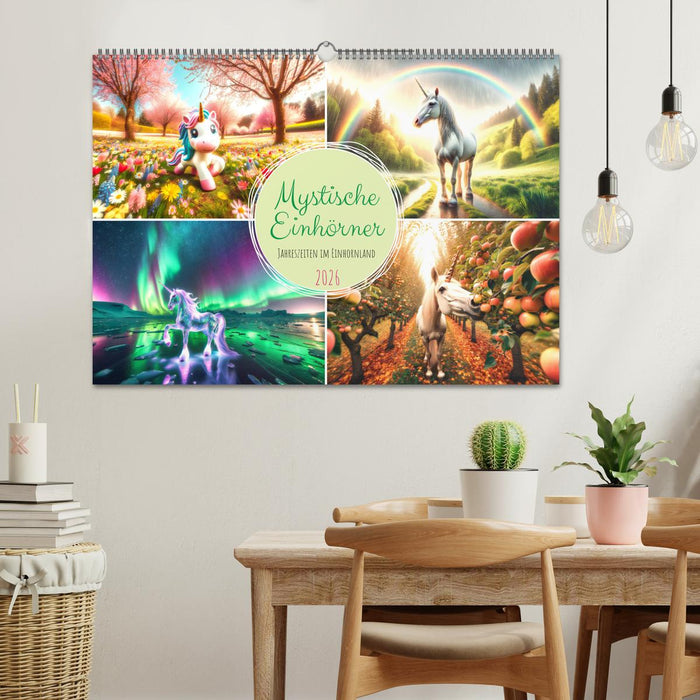 Mystische Einhörner - Jahreszeiten im Einhornland (CALVENDO Wandkalender 2026)