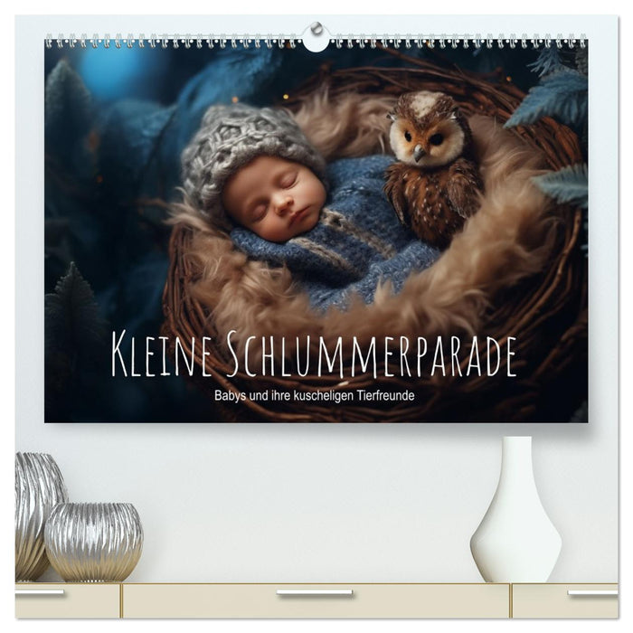 Kleine Schlummerparade: Babys und ihre kuscheligen Tierfreunde (CALVENDO Premium Wandkalender 2026)