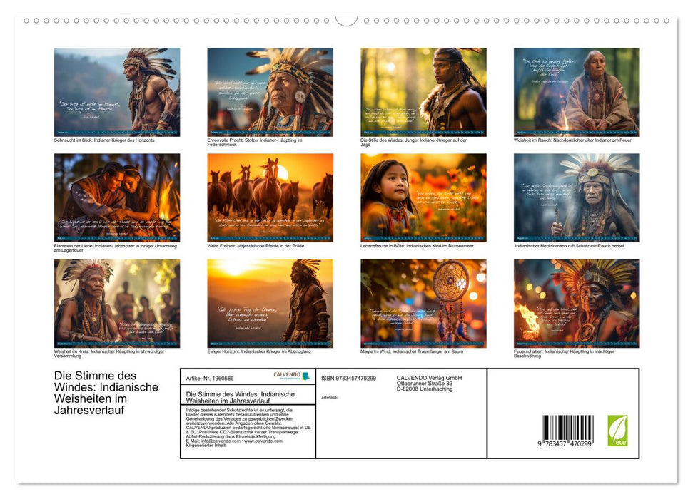 Die Stimme des Windes: Indianische Weisheiten im Jahresverlauf (CALVENDO Premium Wandkalender 2026)