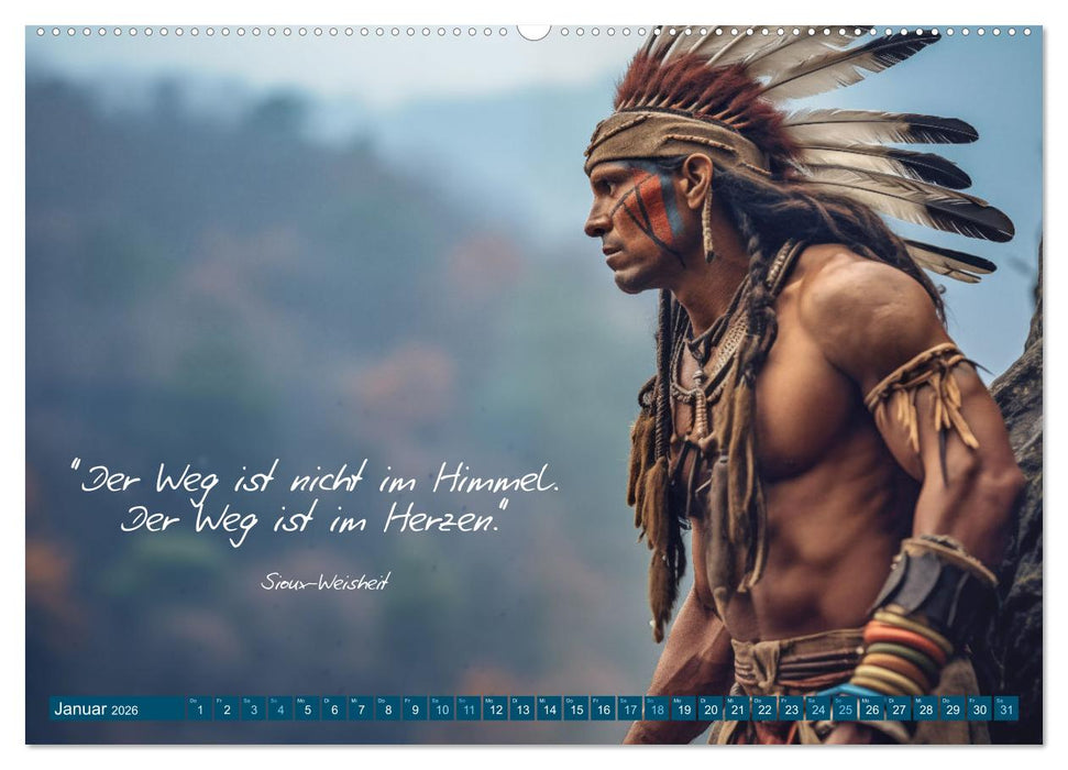 Die Stimme des Windes: Indianische Weisheiten im Jahresverlauf (CALVENDO Premium Wandkalender 2026)