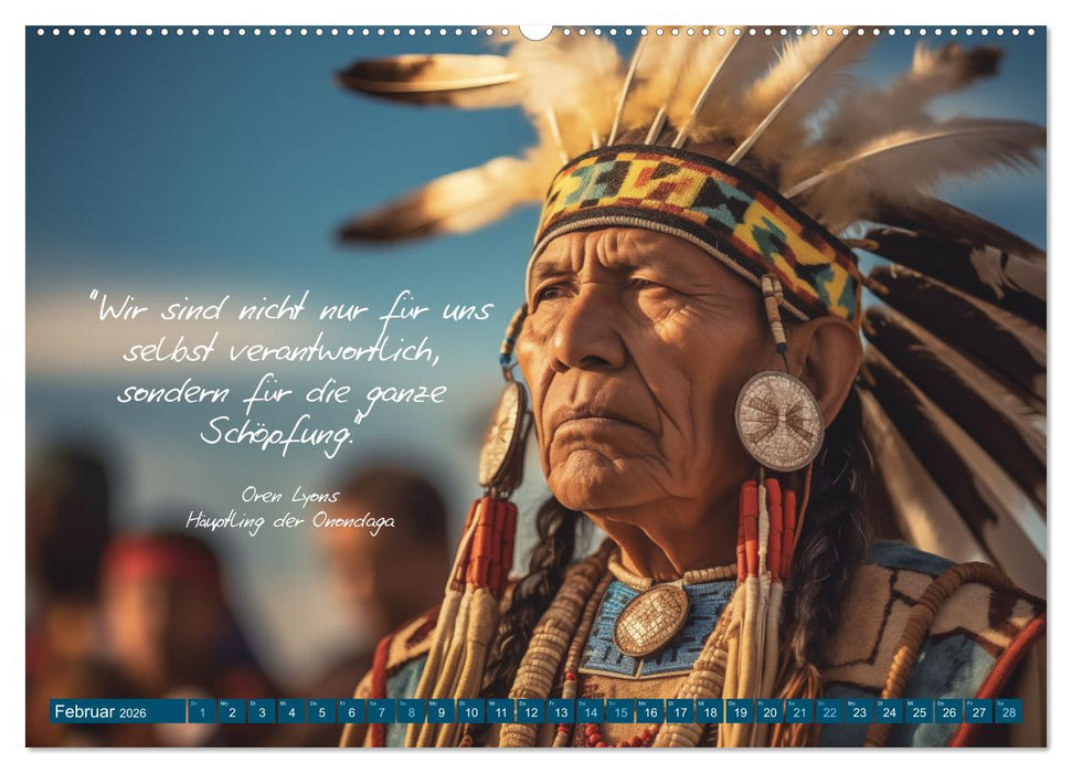 Die Stimme des Windes: Indianische Weisheiten im Jahresverlauf (CALVENDO Premium Wandkalender 2026)