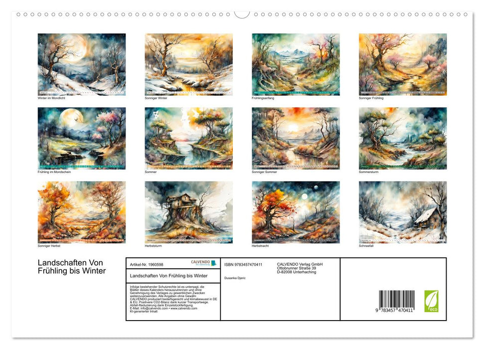 Landschaften Von Frühling bis Winter (CALVENDO Premium Wandkalender 2026)