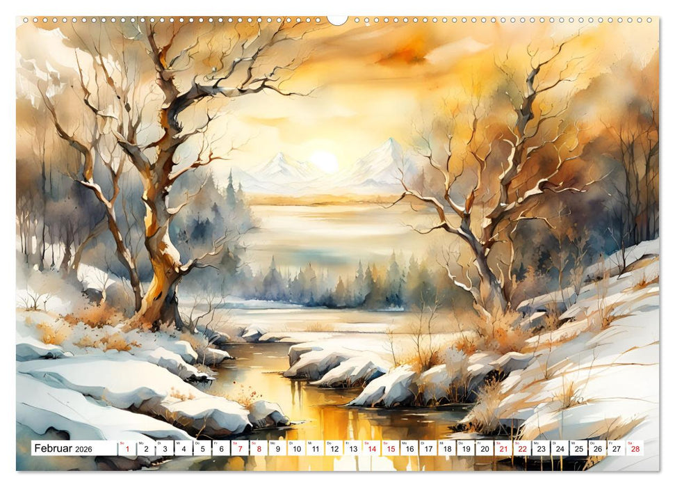 Landschaften Von Frühling bis Winter (CALVENDO Premium Wandkalender 2026)