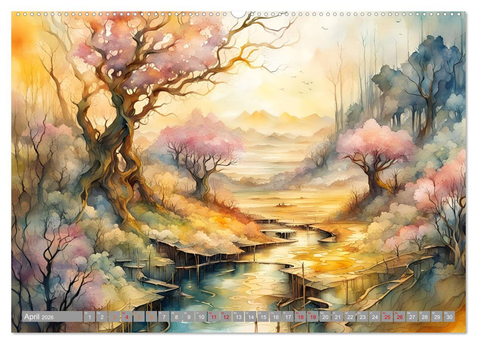 Landschaften Von Frühling bis Winter (CALVENDO Premium Wandkalender 2026)