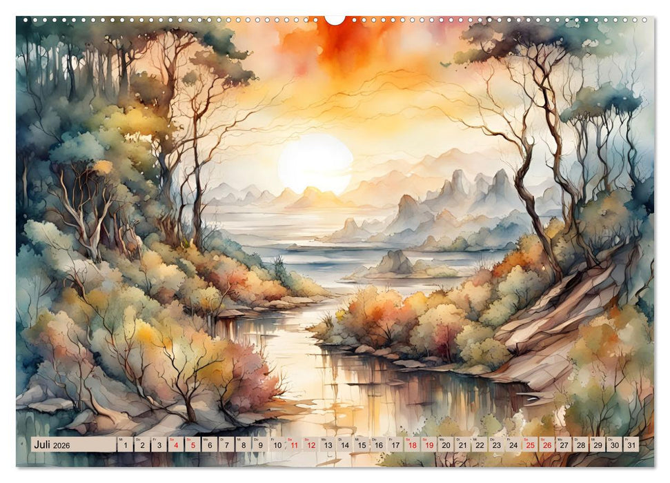 Landschaften Von Frühling bis Winter (CALVENDO Premium Wandkalender 2026)