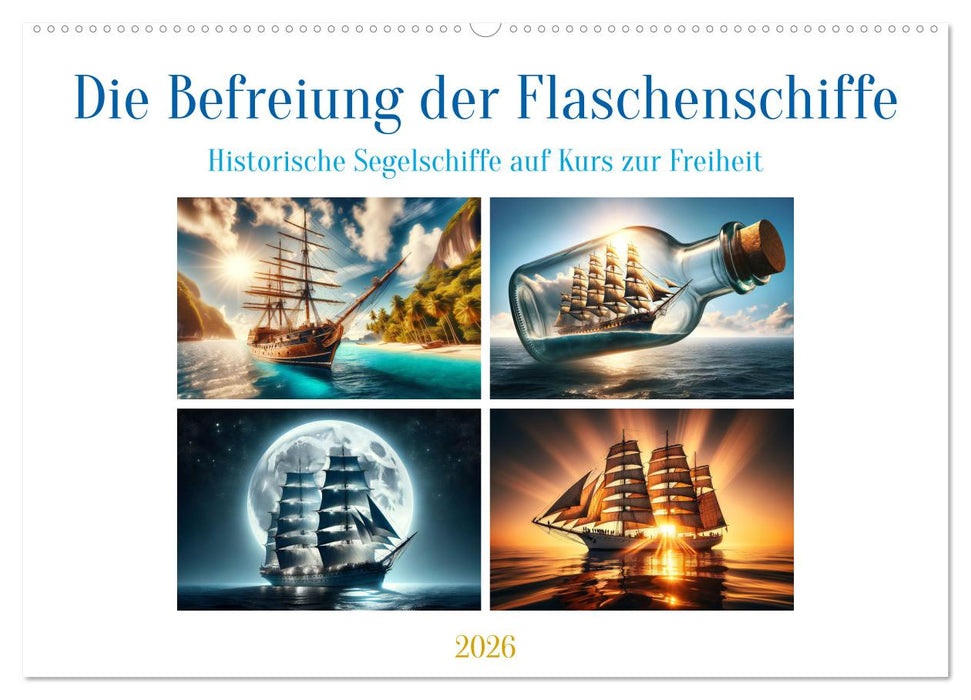 Die Befreiung der Flaschenschiffe - Historische Segelschiffe (CALVENDO Wandkalender 2026)