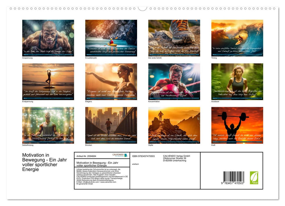 Motivation in Bewegung - Ein Jahr voller sportlicher Energie (CALVENDO Premium Wandkalender 2026)