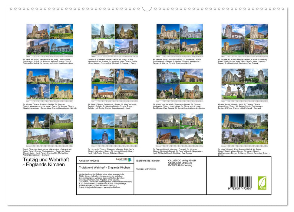 Trutzig und Wehrhaft - Englands Kirchen (CALVENDO Premium Wandkalender 2026)