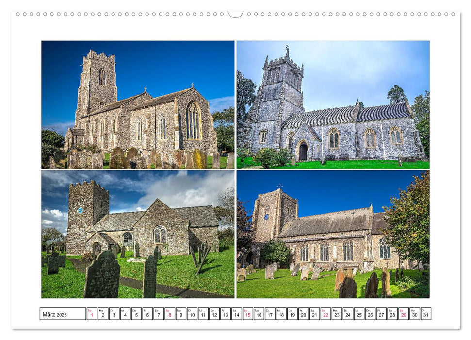 Trutzig und Wehrhaft - Englands Kirchen (CALVENDO Premium Wandkalender 2026)