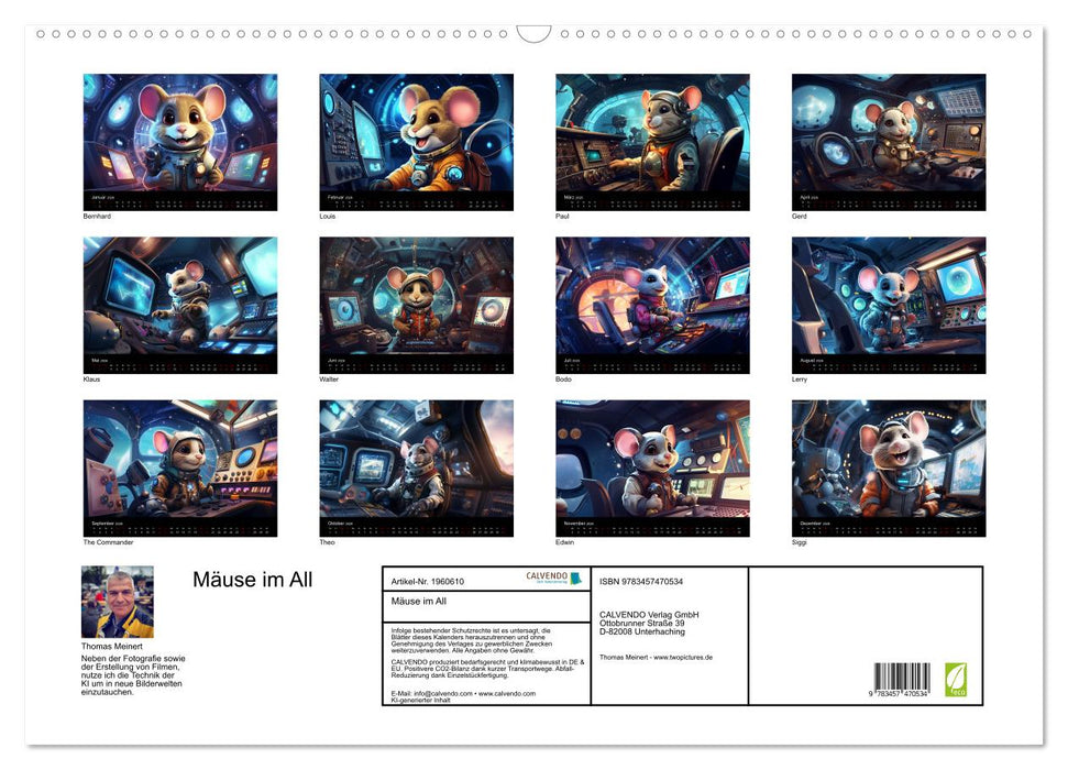 Mäuse im All (CALVENDO Wandkalender 2026)
