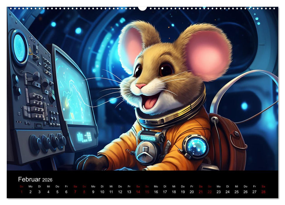 Mäuse im All (CALVENDO Wandkalender 2026)
