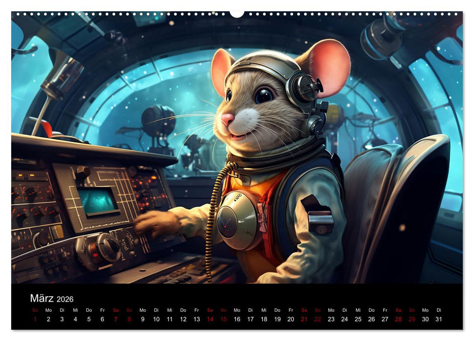 Mäuse im All (CALVENDO Wandkalender 2026)