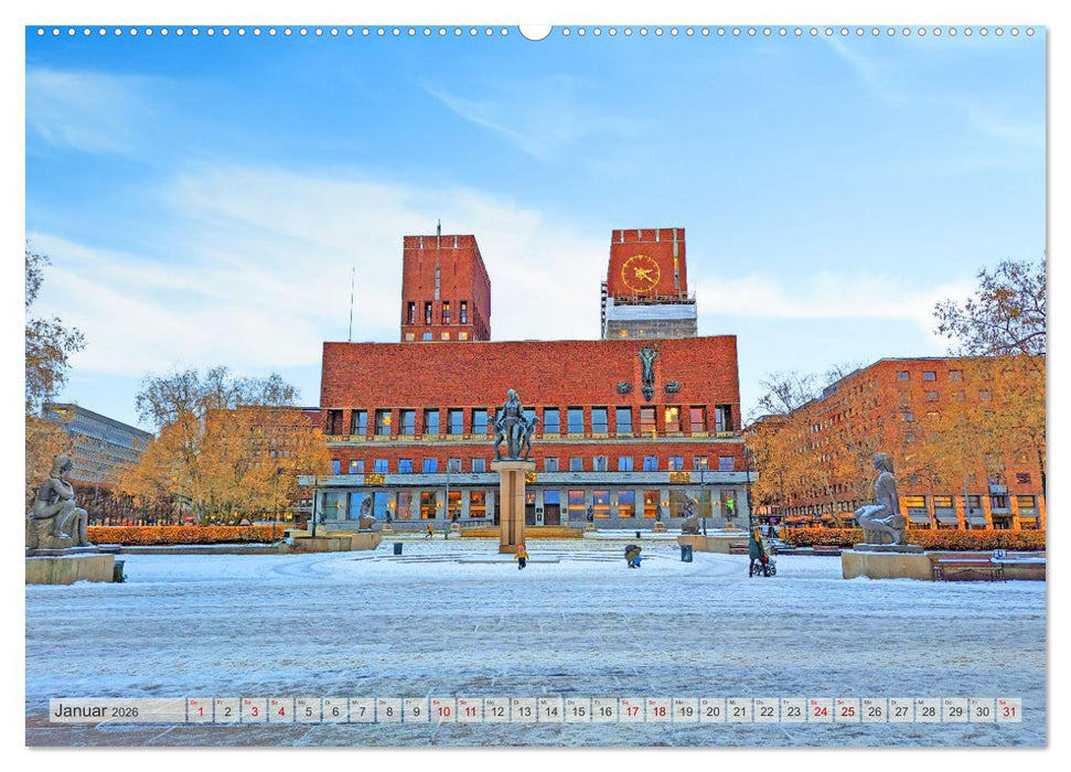 Winterliches Oslo (CALVENDO Premium Wandkalender 2026)