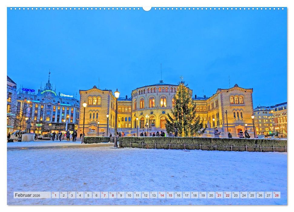 Winterliches Oslo (CALVENDO Premium Wandkalender 2026)