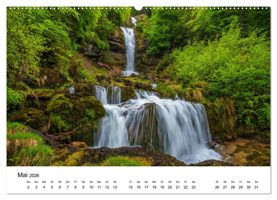 Wasserfallwelt Schweiz (CALVENDO Wandkalender 2026)