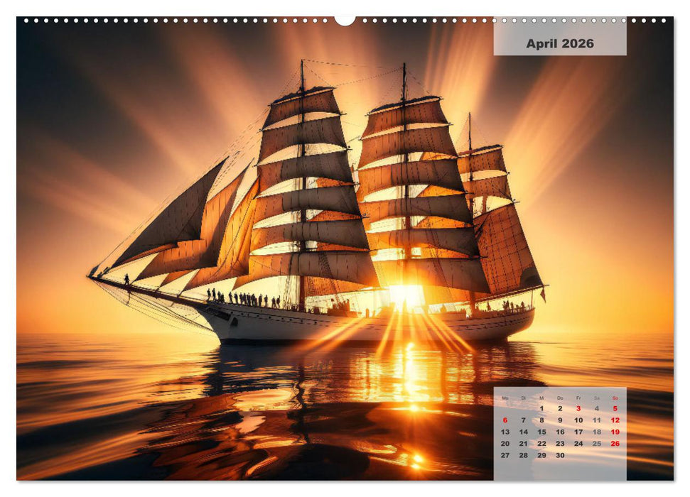 Die Befreiung der Flaschenschiffe - Historische Segelschiffe (CALVENDO Premium Wandkalender 2026)