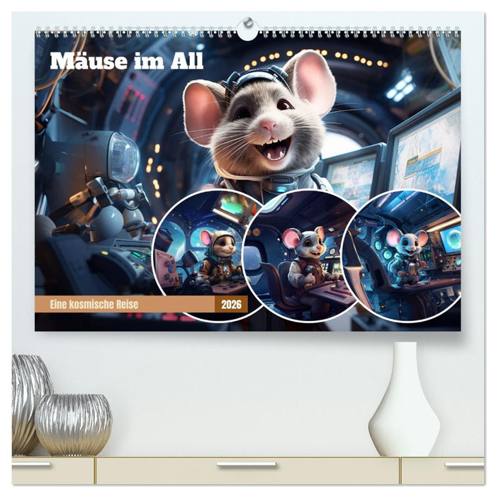 Mäuse im All (CALVENDO Premium Wandkalender 2026)