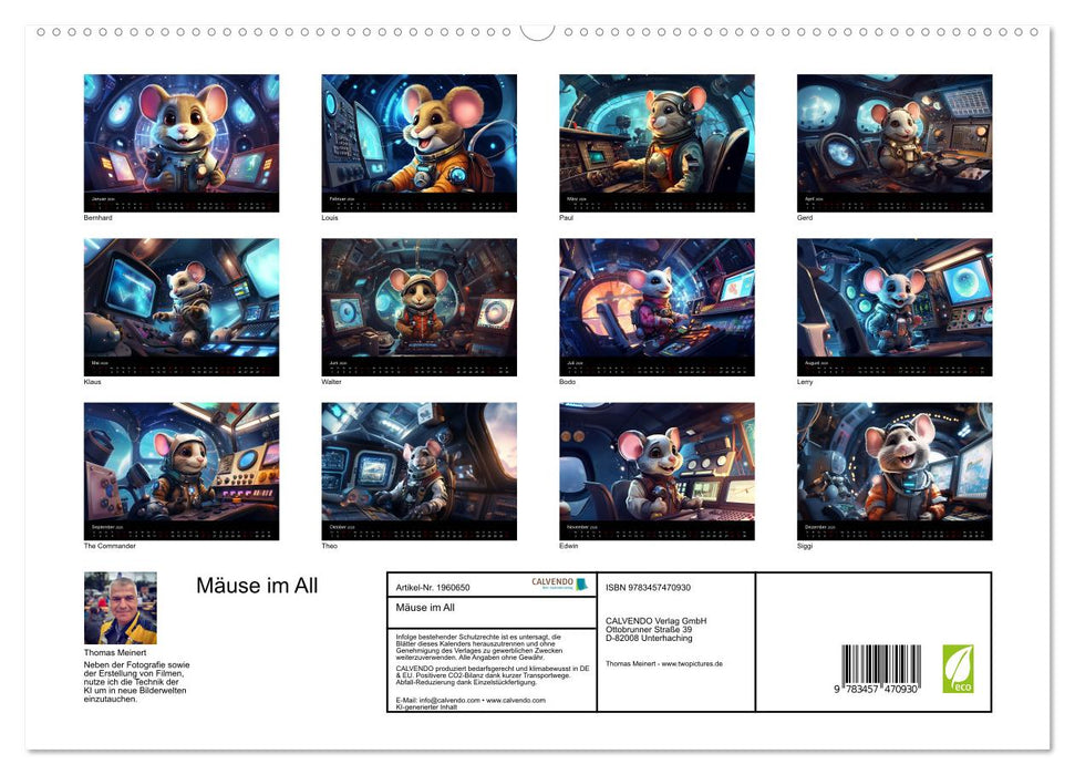 Mäuse im All (CALVENDO Premium Wandkalender 2026)