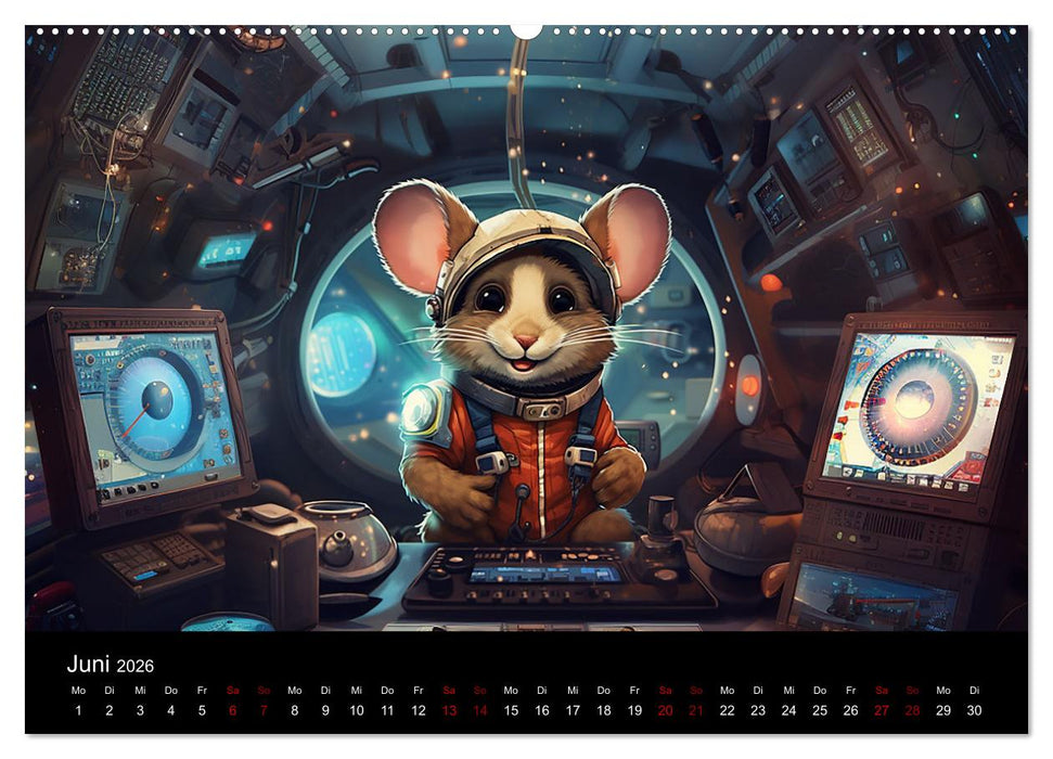 Mäuse im All (CALVENDO Premium Wandkalender 2026)