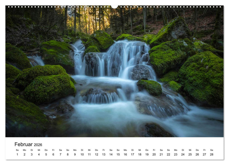 Wasserfallwelt Schweiz (CALVENDO Premium Wandkalender 2026)
