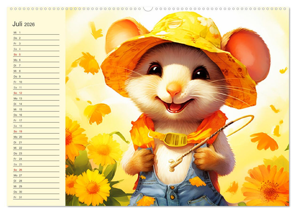 Mausiges Spektakel. Zauberhafter Maus-Alltag (CALVENDO Premium Wandkalender 2026)