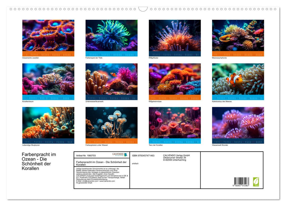 Farbenpracht im Ozean - Die Schönheit der Korallen (CALVENDO Wandkalender 2026)
