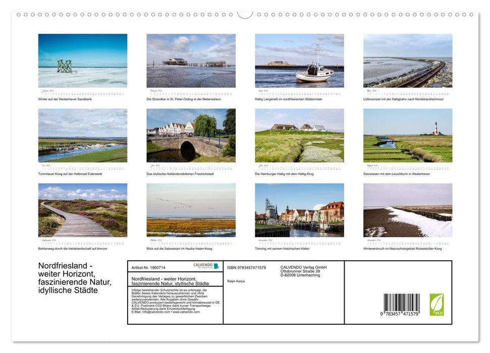 Nordfriesland - weiter Horizont, faszinierende Natur, idyllische Städte (CALVENDO Premium Wandkalender 2026)