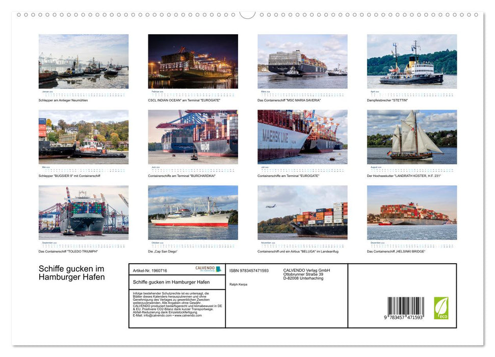 Schiffe gucken im Hamburger Hafen (CALVENDO Premium Wandkalender 2026)