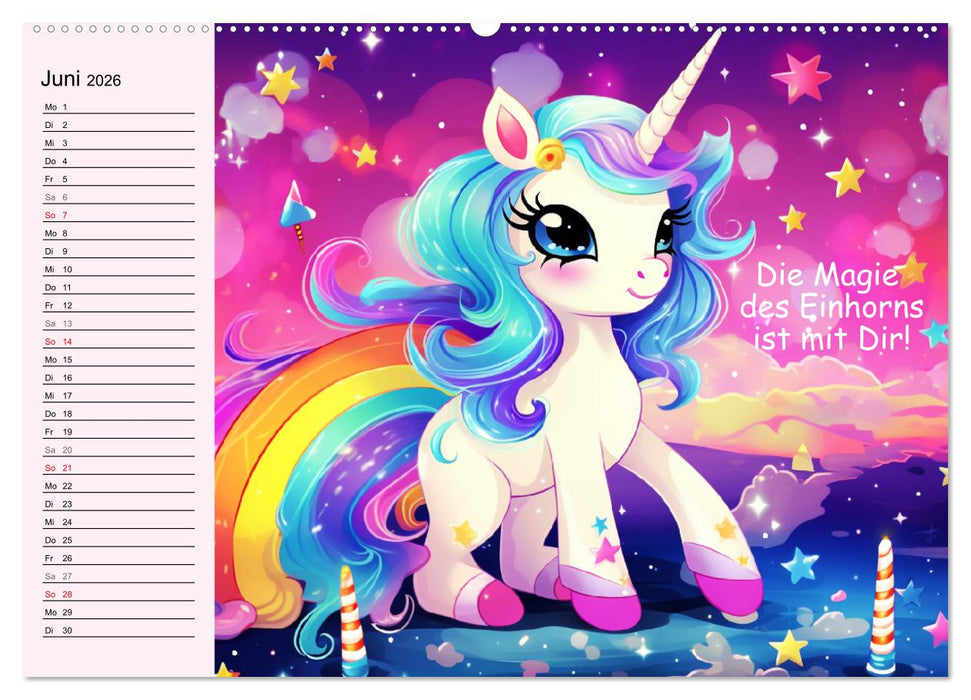 Unicorns! Lustige Einhörner. Witzige Einhornsprüche und Weisheiten (CALVENDO Wandkalender 2026)