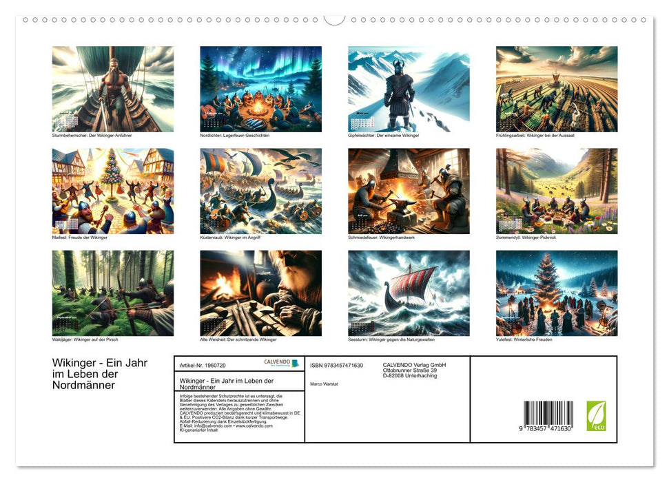 Wikinger - Ein Jahr im Leben der Nordmänner (CALVENDO Premium Wandkalender 2026)