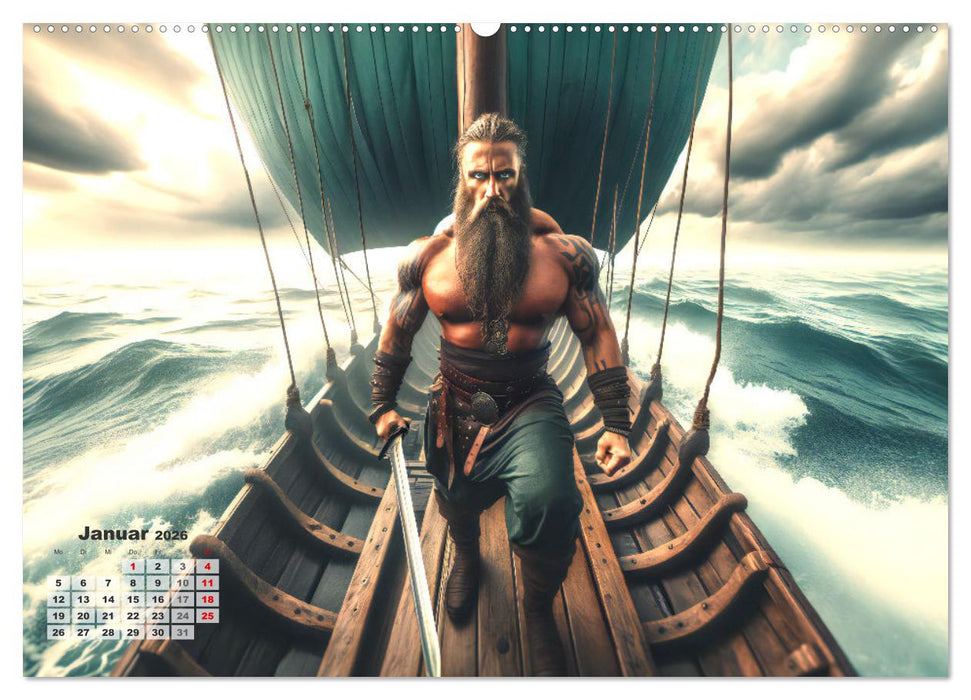 Wikinger - Ein Jahr im Leben der Nordmänner (CALVENDO Premium Wandkalender 2026)