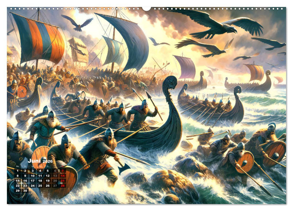Wikinger - Ein Jahr im Leben der Nordmänner (CALVENDO Premium Wandkalender 2026)