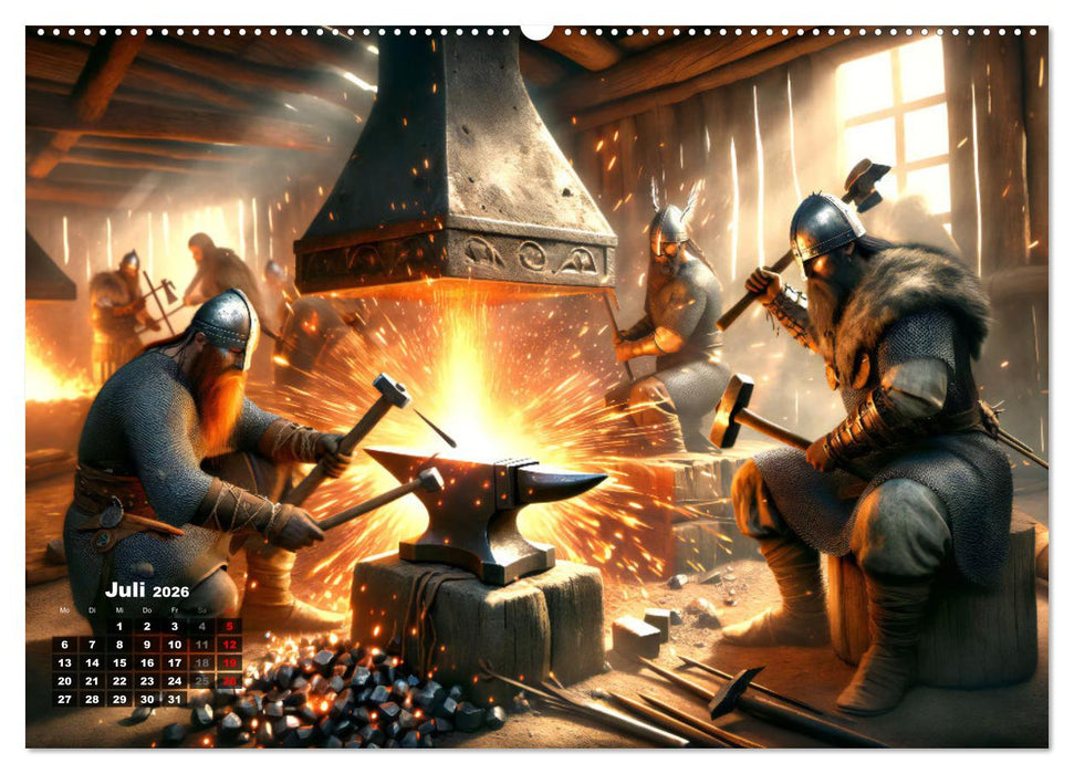 Wikinger - Ein Jahr im Leben der Nordmänner (CALVENDO Premium Wandkalender 2026)