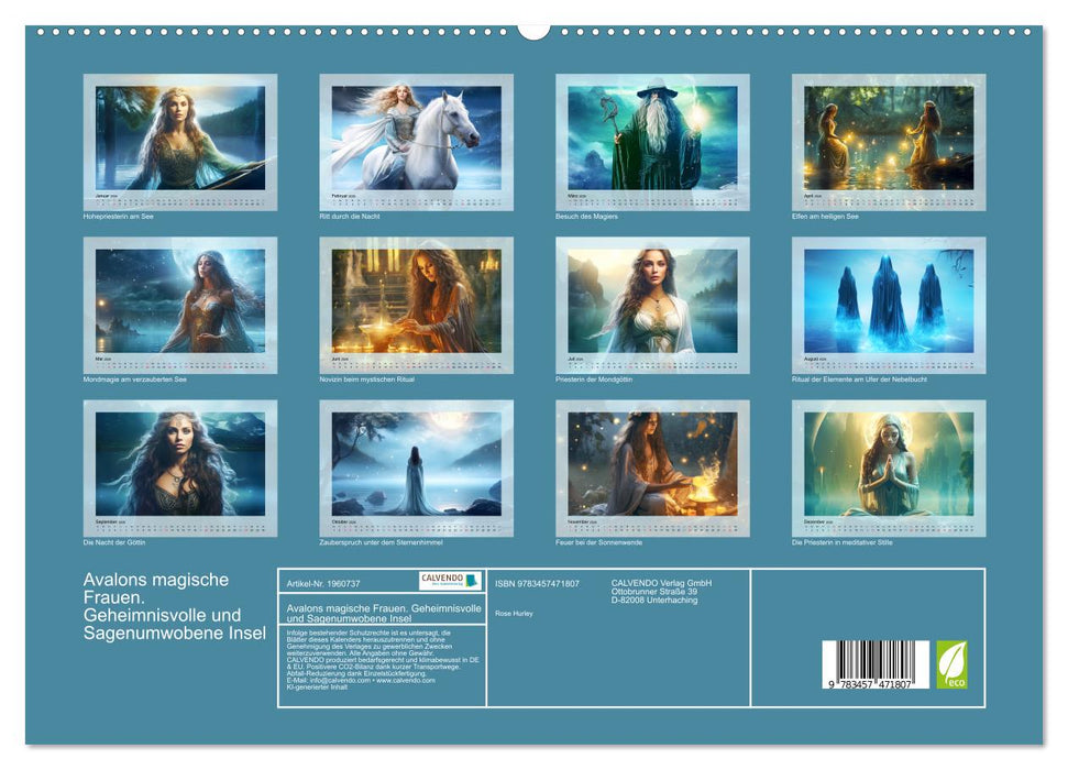 Avalons magische Frauen. Geheimnisvolle und Sagenumwobene Insel (CALVENDO Premium Wandkalender 2026)
