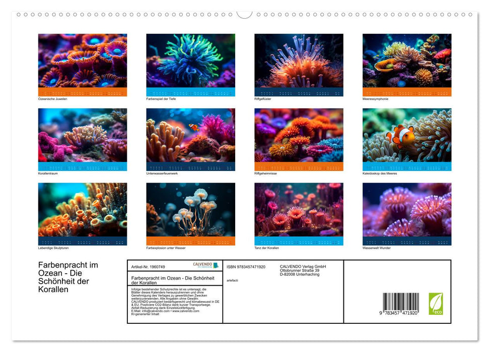 Farbenpracht im Ozean - Die Schönheit der Korallen (CALVENDO Premium Wandkalender 2026)