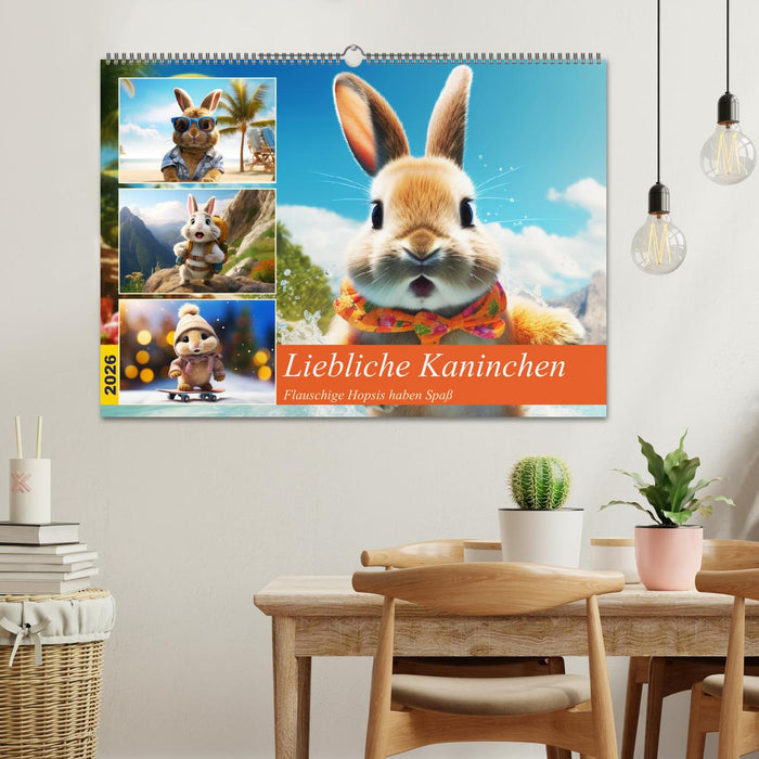 Liebliche Kaninchen. Flauschige Hopsis haben Spaß (CALVENDO Wandkalender 2026)