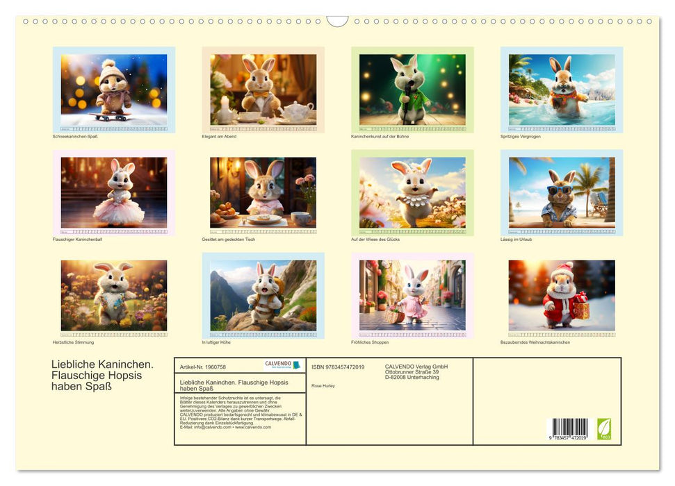 Liebliche Kaninchen. Flauschige Hopsis haben Spaß (CALVENDO Wandkalender 2026)
