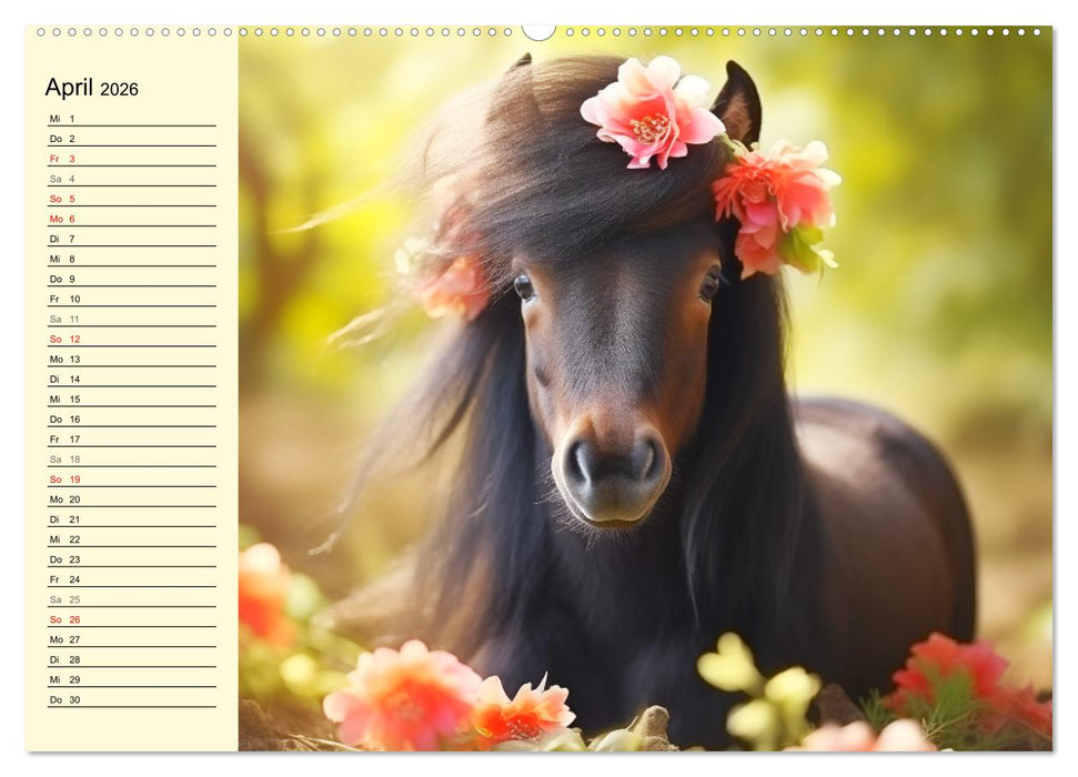 Kleine Pferde. Mini-Ponys zum verlieben (CALVENDO Wandkalender 2026)