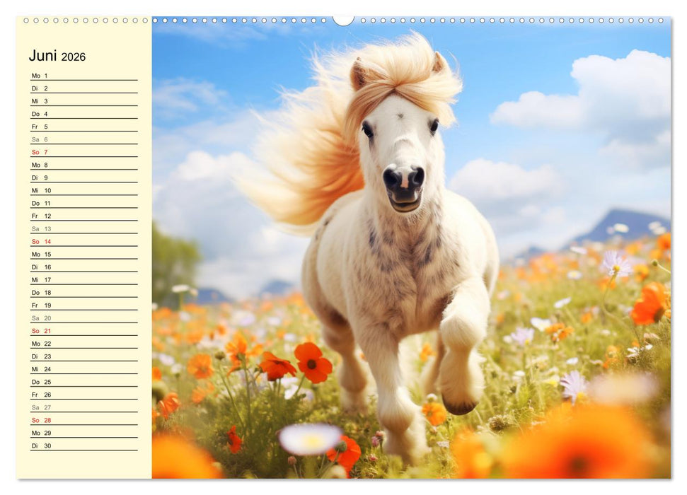 Kleine Pferde. Mini-Ponys zum verlieben (CALVENDO Wandkalender 2026)