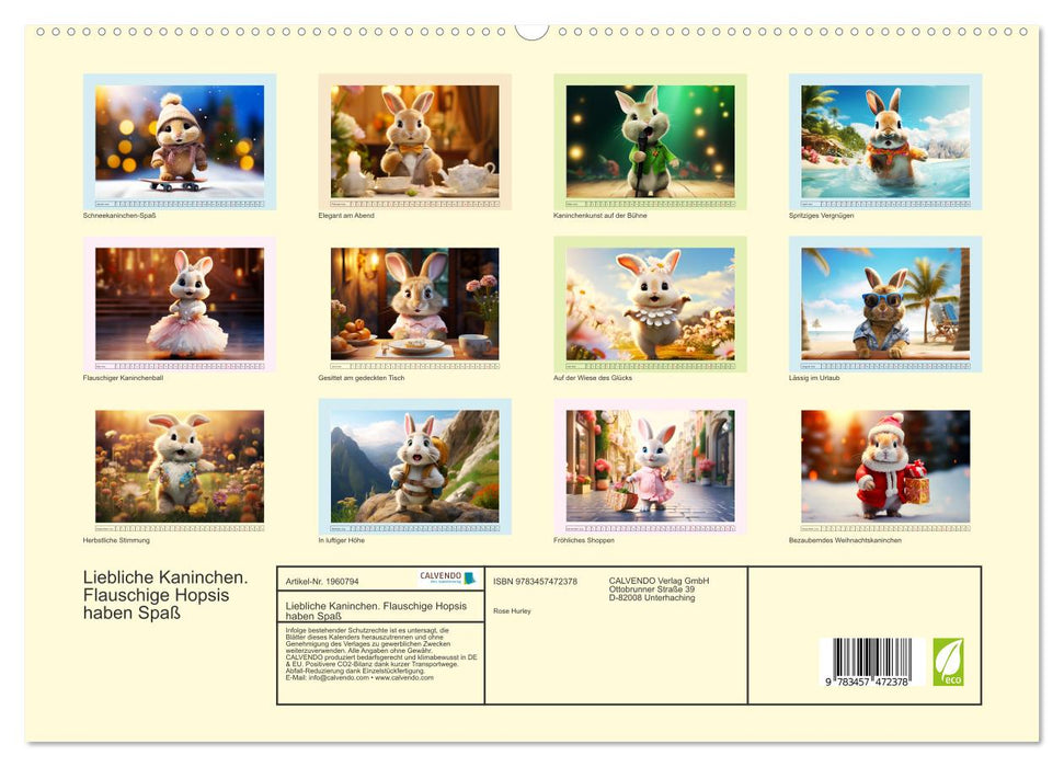 Liebliche Kaninchen. Flauschige Hopsis haben Spaß (CALVENDO Premium Wandkalender 2026)