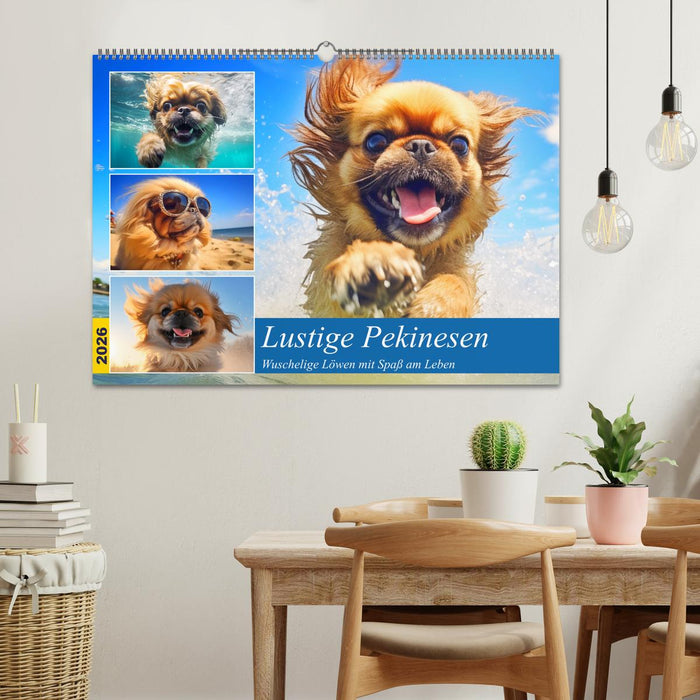Lustige Pekinesen. Wuschelige Löwen mit Spaß am Leben (CALVENDO Wandkalender 2026)
