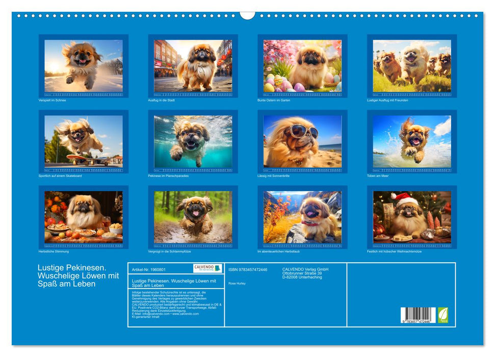 Lustige Pekinesen. Wuschelige Löwen mit Spaß am Leben (CALVENDO Wandkalender 2026)