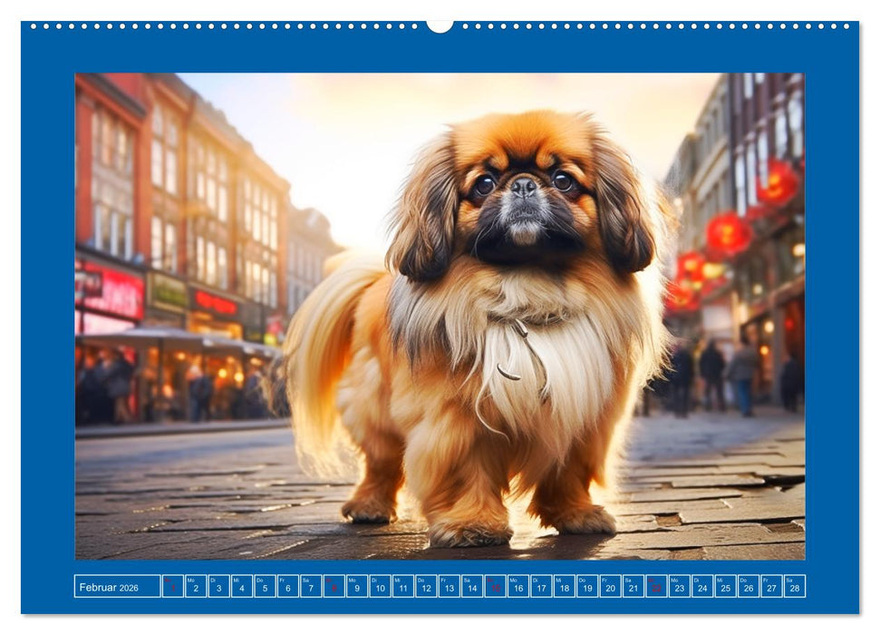 Lustige Pekinesen. Wuschelige Löwen mit Spaß am Leben (CALVENDO Wandkalender 2026)