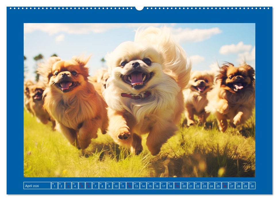 Lustige Pekinesen. Wuschelige Löwen mit Spaß am Leben (CALVENDO Wandkalender 2026)