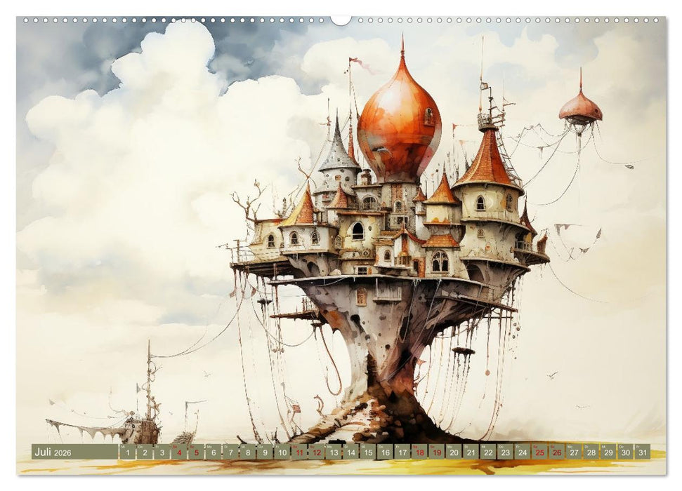Kuriose Häuser (CALVENDO Premium Wandkalender 2026)