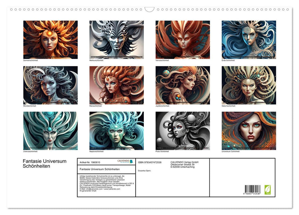 Fantasie Universum Schönheiten (CALVENDO Wandkalender 2026)