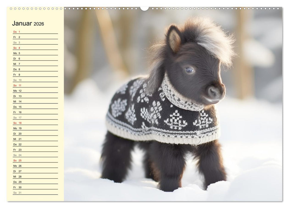 Kleine Pferde. Mini-Ponys zum verlieben (CALVENDO Premium Wandkalender 2026)