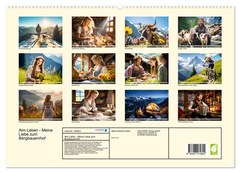 Alm Leben - Meine Liebe zum Bergbauernhof (CALVENDO Premium Wandkalender 2026)