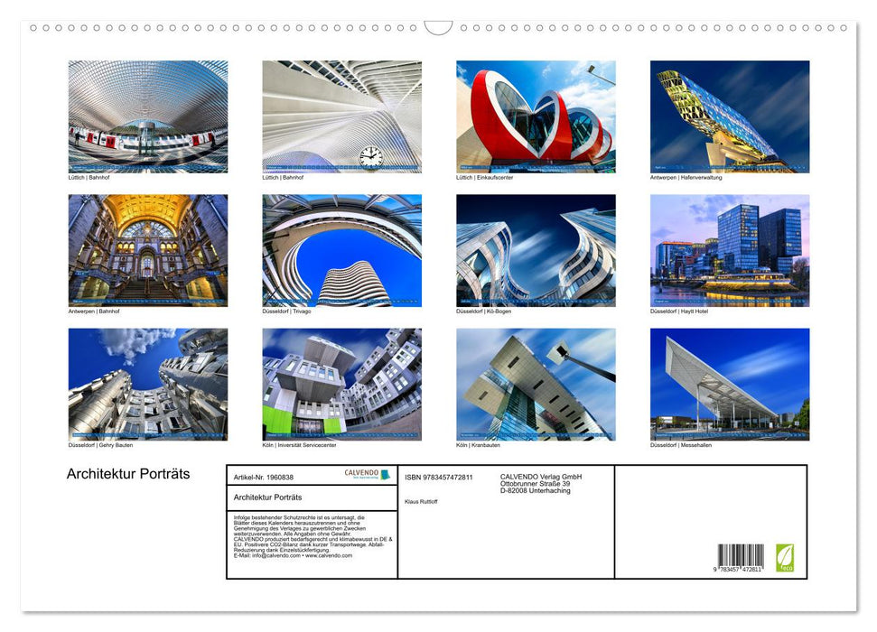 Architektur Porträts (CALVENDO Wandkalender 2026)