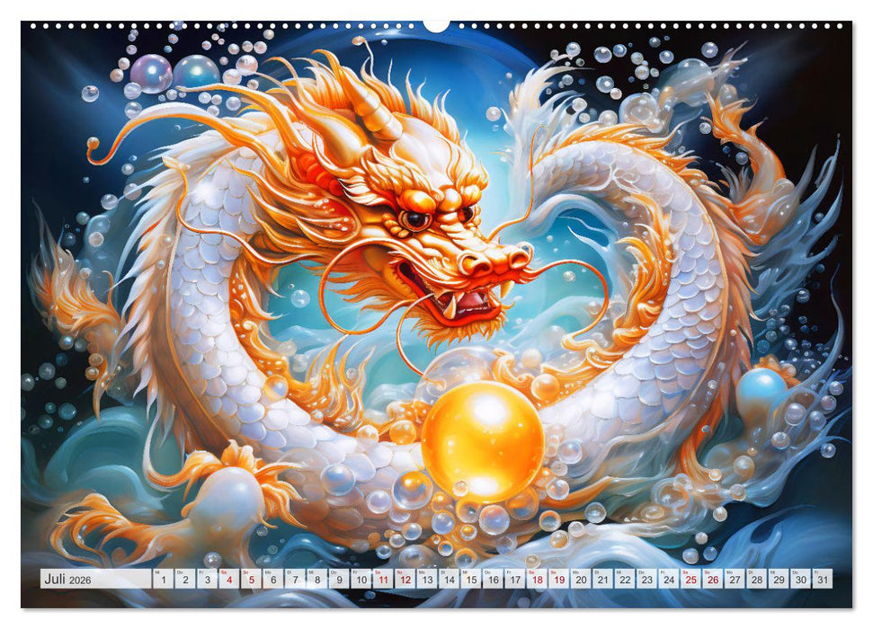 Jahr des Drachen - Im Stil des chinesischen Tierkreiszeichens (CALVENDO Premium Wandkalender 2026)